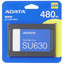 480 ГБ 2.5" SATA накопитель ADATA SU630 [ASU630SS-480GQ-R] [SATA, чтение - 520 Мбайт/сек, запись - 450 Мбайт/сек, 3D NAND 4 бит QLC, TBW - 100 ТБ]