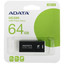 Память USB Flash 64 ГБ ADATA UC320 [UC320-64G-RBK/BK] [USB 3.2 Gen 1/USB Type-A, до 100 Мбайт/сек, выдвижной (слайдер), пластик]