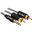 Кабель   DEXP jack 3.5 мм - 2RCA черный [Male - Male, 1 м]