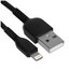 Кабель Hoco Lightning 8-pin - USB Type-A черный [USB 2.0, форма - круглая, оплетка - TPE, 2.4 А, 12 Вт, 1 шт]