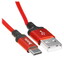 Кабель Hoco USB Type-C - USB Type-A красный 1 м [форма - круглая, оплетка - TPE, 2 А, металлический корпус разъемов, 1 шт]