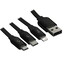 Кабель Baseus Lightning 8-pin, micro USB-B, USB Type-C - USB Type-A черный 1.1 м [форма - плоская, оплетка - TPE, 3.5 А, 1 шт]