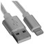 Кабель DEXP Lightning 8-pin - USB Type-A белый [форма - круглая, оплетка - нейлоновая, 2 А, металлический корпус разъемов, 1 шт]