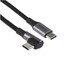 Кабель Ugreen USB Type-C - USB Type-C черный [USB 2.0, форма - круглая, оплетка - нейлоновая, 3 А, 60 Вт, L-образный разъем, металлический корпус разъемов, 1 шт]