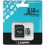 Карта памяти Kingston Canvas Go! Plus microSDXC 512 ГБ [SDCG4/512GB] [A2, Class 10, UHS Class 3, Video Class 30, запись - 200 Мбайт/сек, чтение - 160 Мбайт/сек]