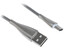 Кабель DEXP USB Type-C серебристый [форма - круглая, металлический корпус разъемов]
