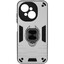 Накладка  BoraSCO Anti-Shok Case для Tecno POP 9/ SPARK GO 1/ GO 2025 серебристый [металл, ПК, ТПУ, кольцо, подставка, противоударный]
