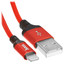Кабель Hoco Lightning 8-pin - USB Type-A красный [форма - круглая, оплетка - TPE, 2 А, металлический корпус разъемов, 1 шт]
