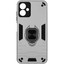 Накладка  BoraSCO Anti-Shok Case для Samsung Galaxy A06 серебристый [металл, ПК, ТПУ, кольцо, подставка, противоударный]