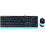 Клавиатура+мышь  проводная  A4Tech Fstyler F1010 черный [мембранная, USB, кнопок мыши - 4 шт, оптическая светодиодная, USB, Fn]