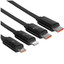 Кабель Baseus Lightning 8-pin, micro USB-B, USB Type-C - USB Type-C черный 1.1 м [форма - плоская, оплетка - TPE, 5 А, 100 Вт, 1 шт]