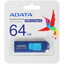 Память OTG USB Flash 64 ГБ ADATA UC300 [ACHO-UC300-64G-RNB/BU] [USB 3.2 Gen 1/USB Type-C, до 100 Мбайт/сек, выдвижной (слайдер), пластик]