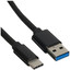 Кабель KEYRON USB Type-C - USB Type-A черный [USB 3.2 Gen 1, форма - круглая, оплетка - TPE, 3 А, 1 шт]