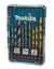 Набор сверл Makita D-71962 [спиральный, ⌀ по дереву - 5 мм, 6 мм, 8 мм, ⌀ по кирпичу/бетону - 5 мм, 6 мм, 8 мм, ⌀ по металлу - 5 мм, 6 мм, 8 мм, цилиндрический, количество - 9 шт, пластиковый кейс]