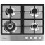 Газовая варочная поверхность Indesit THPM 642 W/IX/I [конфорок - 4 шт, решетки - чугун, панель - нержавеющая сталь, электроподжиг, газ-контроль, серебристый]