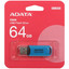 Память USB Flash 64 ГБ ADATA C906 [AC906-64G-RWB] [USB 2.0/USB Type-A, монолит с колпачком, пластик]