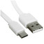 Кабель Aceline USB Type-C - USB Type-A белый [USB 2.0, форма - плоская, оплетка - ПВХ, 2 А, 1 шт]