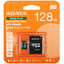 Карта памяти Adata SPEED PLUS microSDXC 128 ГБ [UD128GUI3V30A2SP-RA1] [A2, Class 10, UHS Class 3, Video Class 30, запись - 160 Мбайт/сек, чтение - 180 Мбайт/сек]