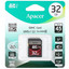 Карта памяти Apacer SDHC 32 ГБ [AP32GSDHC10U1-R] [Class 10, UHS Class 1, чтение - 45 Мбайт/сек]