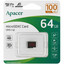 Карта памяти Apacer R100 microSDXC 64 ГБ [AP64GMCSX10UB-RA] [A1, Class 10, UHS Class 1, чтение - 100 Мбайт/сек]