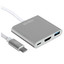 Док-станция KEYRON Alioth [USB 3.2 Gen 1 Type-A х 1, HDMI, кабель - 8 см, поддержка PD, корпус серебристый]