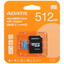 Карта памяти ADATA Premier microSDXC 512 ГБ [AUSDX512GUICL10A1-RA1] [A1, Class 10, Video Class 10, запись - 25 Мбайт/сек, чтение - 100 Мбайт/сек]