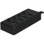 USB-разветвитель DEXP PJT-9197 [USB 3.2 Gen 1 Type-A х 4, кабель - 30 см, корпус черный]