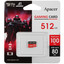 Карта памяти Apacer microSDXC 512 ГБ [AP512GMCSX10U7-RAGC] [A1, UHS Class 3, Video Class 30, запись - 80 Мбайт/сек, чтение - 100 Мбайт/сек]