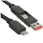 Кабель ACEFAST USB Type-A, USB Type-C - USB Type-C черный 0.2 м [форма - круглая, оплетка - нейлоновая, 3 А, 60 Вт, металлический корпус разъемов, 1 шт]
