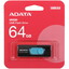 Память USB Flash 64 ГБ A-Data UV220 [AUV220-64G-RBKBL] [USB 2.0/USB Type-A, выдвижной (слайдер), пластик]