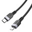 Кабель Hoco Lightning 8-pin - USB Type-C черный [USB 2.0, форма - круглая, оплетка - силиконовая, 27 Вт, металлический корпус разъемов, 1 шт]