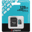 Карта памяти Kingston Canvas Go! Plus microSDXC 128 ГБ [SDCG4/128 Gb] [A2, Class 10, UHS Class 3, Video Class 30, запись - 160 Мбайт/сек, чтение - 200 Мбайт/сек]
