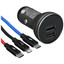 Автомобильное ЗУ Baseus Dual черный [мощность - 24 Вт, 4.8 А, до 5 В, Lightning 8-pin, micro USB, USB Type-C]