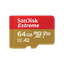 Карта памяти SanDisk Extreme microSDXC 64 ГБ [SDSQXAH-064G-GN6MA] [A2, UHS Class 3, Video Class 30, запись - 80 Мбайт/сек, чтение - 170 Мбайт/сек]