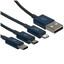 Кабель Baseus Lightning 8-pin, micro USB-B, USB Type-C - USB Type-A синий 1.5 м [форма - круглая, оплетка - TPE, 3.5 А, 1 шт]