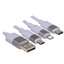 Кабель Baseus Lightning 8-pin, micro USB-B, USB Type-C - USB Type-A фиолетовый 1.2 м [форма - круглая, оплетка - нейлоновая, 3.5 А, металлический корпус разъемов, 1 шт]