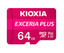 Карта памяти KIOXIA EXCERIA PLUS microSDXC 64 ГБ [LMPL1M064GG2] [A1, Class 10, UHS Class 3, Video Class 30, запись - 65 Мбайт/сек, чтение - 100 Мбайт/сек]