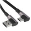 Кабель Ugreen USB Type-C - USB Type-A черный [USB 2.0, форма - круглая, оплетка - нейлоновая, 3 А, 18 Вт, L-образный разъем, металлический корпус разъемов, 1 шт]