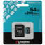 Карта памяти Kingston Canvas Go! Plus microSDXC 64 ГБ [SDCG4/64GB] [A2, Class 10, UHS Class 3, Video Class 30, запись - 200 Мбайт/сек, чтение - 200 Мбайт/сек]