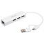 Док-станция DEXP Z-ACHE41 [USB 2.0 Type-A х 3, порт Ethernet, кабель - 17 см, корпус белый]