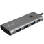 Док-станция KEYRON KDS-SN8 [USB 3.2 Gen 1 Type-A х 3, HDMI, кард-ридер microSD, SD, кабель - 14 см, поддержка PD, OTG, корпус серый]