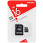 Карта памяти Smartbuy microSDHC 16 ГБ [SB16GBSDCL10-01LE] [Class 10, запись - 15 Мбайт/сек, чтение - 30 Мбайт/сек]