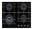 Газовая варочная поверхность DeLonghi GRAZIA 6GW NB [конфорок - 4 шт, решетки - чугун, панель - закаленное стекло, электроподжиг, газ-контроль, черный]