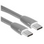 Кабель GAL USB Type-C - USB Type-C серый 1.2 м [форма - плоская, оплетка - TPE, 3 А, 1 шт]