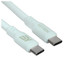 Кабель KEYRON USB Type-C - USB Type-C голубой [форма - круглая, оплетка - силиконовая, 3 А, 1 шт]