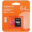 Карта памяти ADATA Premier microSDXC 64 ГБ [AUSDX64GUICL10-RA1] [Class 10, запись - 10 Мбайт/сек, чтение - 80 Мбайт/сек]