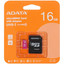 Карта памяти ADATA Premier microSDHC 16 ГБ [AUSDH16GUICL10-RA1] [Class 10, запись - 10 Мбайт/сек, чтение - 80 Мбайт/сек]