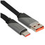 Кабель Hoco USB Type-C - USB Type-A черный [USB 2.0, форма - плоская, оплетка - нейлоновая, 5 А, металлический корпус разъемов, 1 шт]
