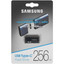 Память OTG USB Flash 256 ГБ Samsung Type-C [MUF-256DA/APC] [USB 3.2 Gen 1/USB Type-C, до 400 Мбайт/сек, монолит с колпачком, пластик]