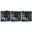 Комплект реверсных вентиляторов LIAN LI UNI FAN TL WIRELESS 120-3 REVERS [G99.12RTL1W3B.R0] черный [124 x 120 мм, 4 pin, 200 об/мин - 2300 об/мин,  - 34 дБ, в комплекте - 3]